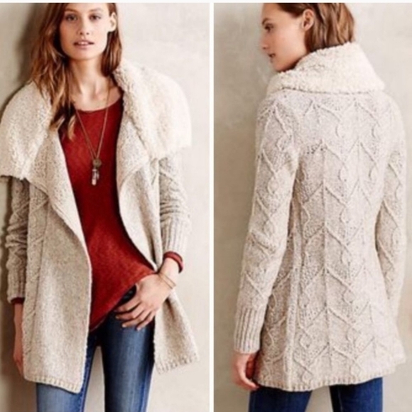 Sleeping on Snow | Anthropologie "Bondurant" Sherpa Knit Sweater - Picture 1 of 9